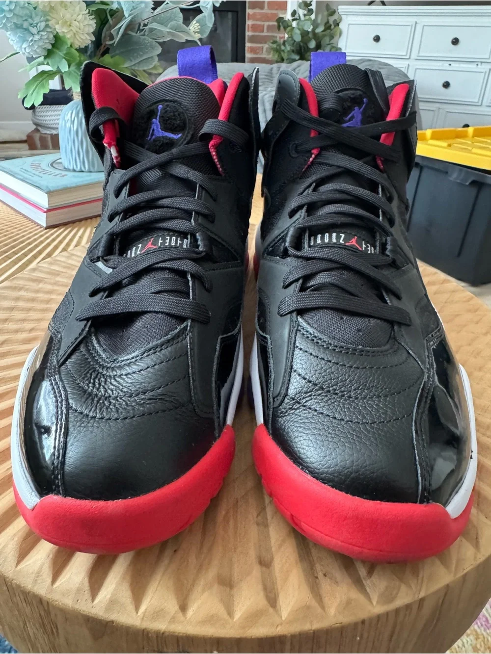 Jordan Bred Black/Red/Purple Retro Basketball Sneakers